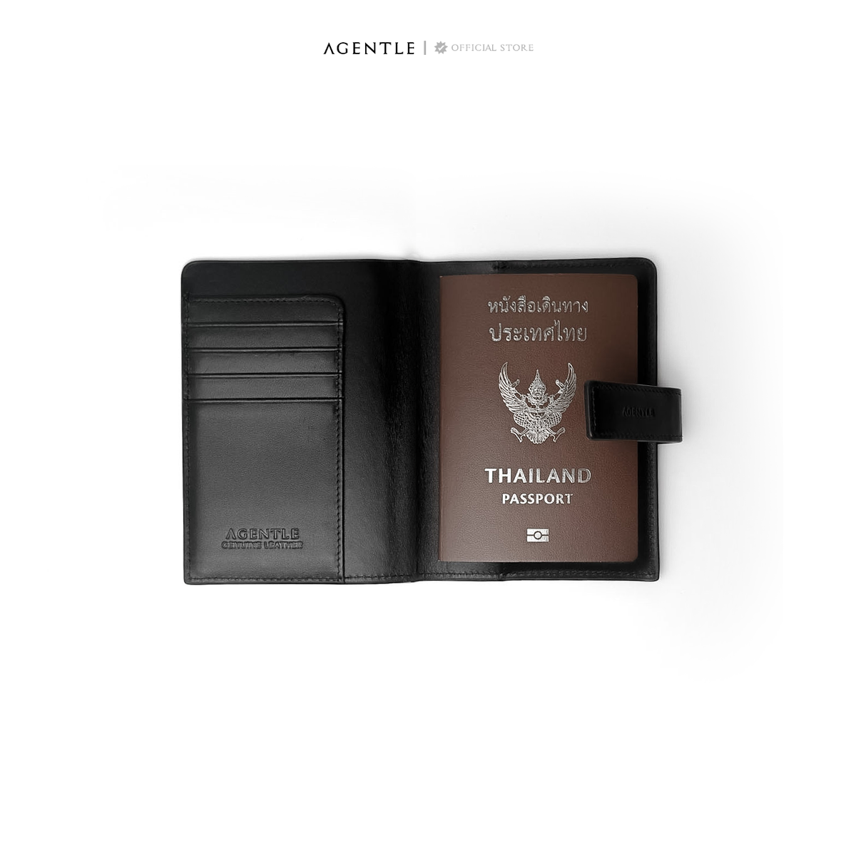 AGENTLE • SLIMPASS – กระเป๋าใส่พาสปอร์ตหนังแท้ ปิดด้วยแม่เหล็ก