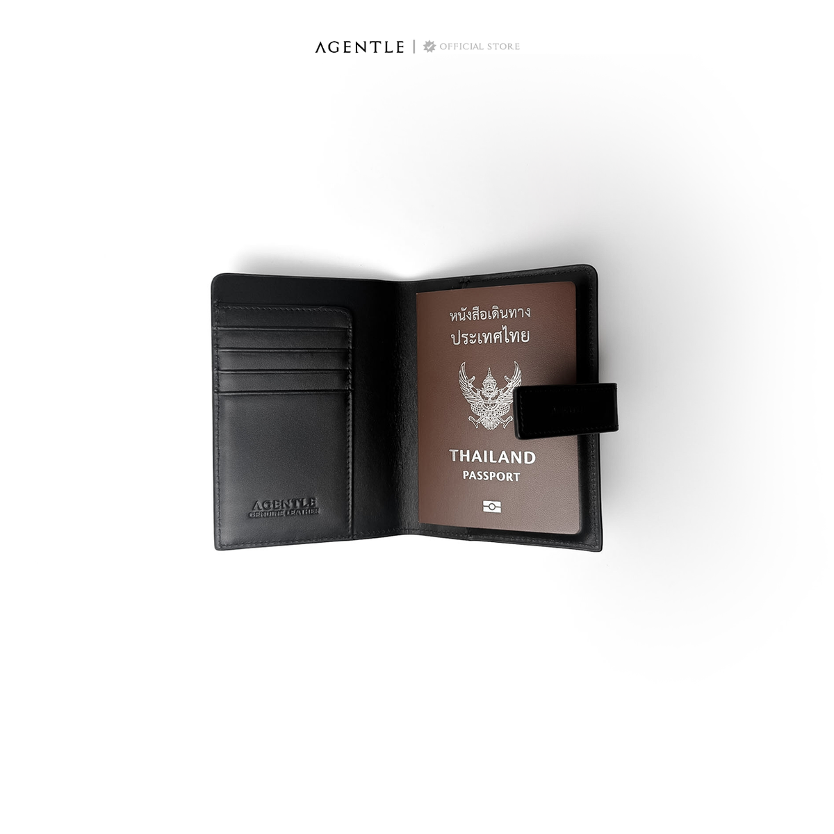 AGENTLE • SLIMPASS – กระเป๋าใส่พาสปอร์ตหนังแท้ ปิดด้วยแม่เหล็ก