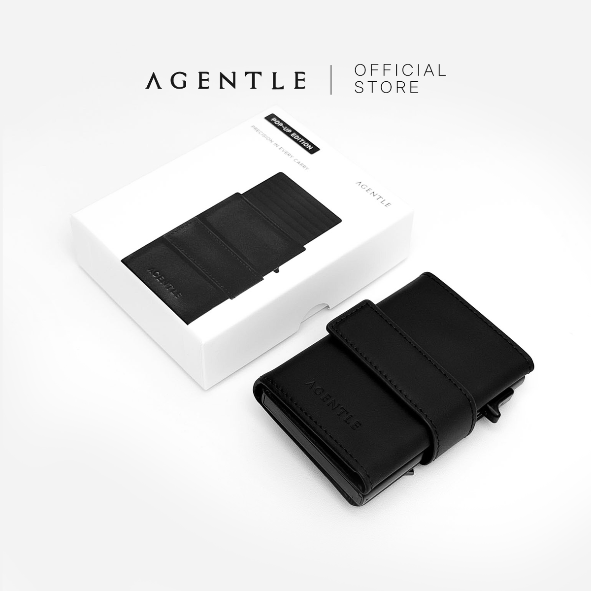 AGENTLE • POP-UP Edition – กระเป๋าสตางค์หนังแท้ 3 พับ ระบบดันบัตร