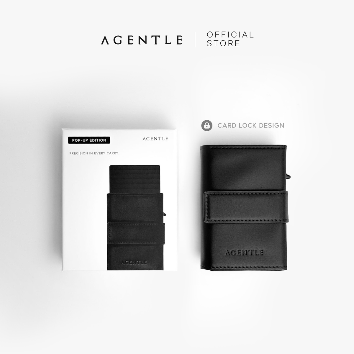 AGENTLE • POP-UP Edition – กระเป๋าสตางค์หนังแท้ 3 พับ ระบบดันบัตร