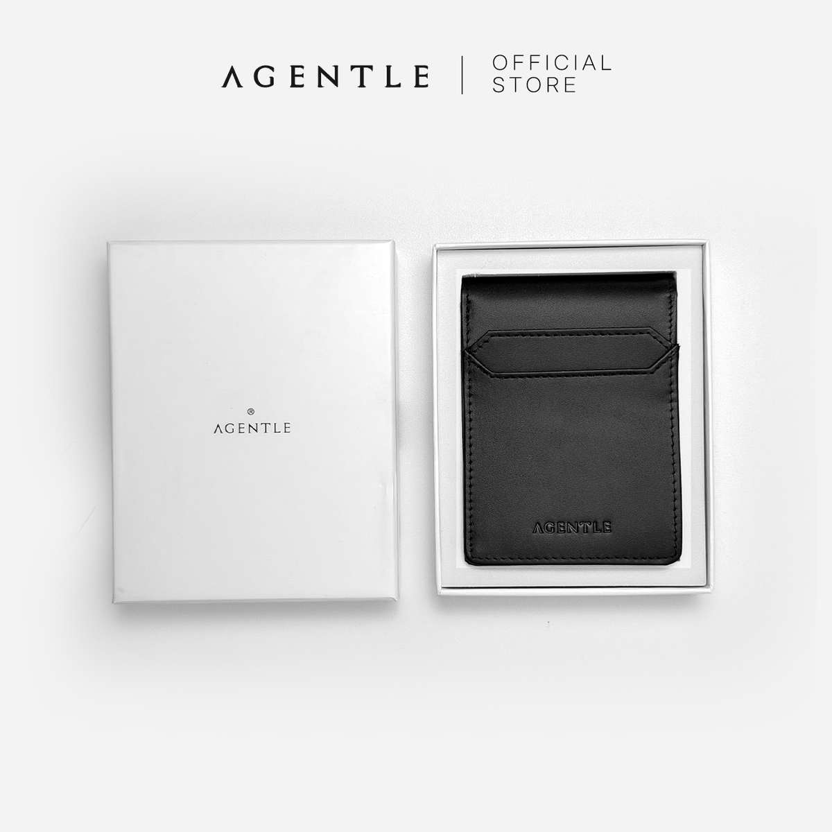 AGENTLE • 2 FOLD – กระเป๋าสตางค์หนังแท้ 2 พับ ปิดด้วยแม่เหล็ก