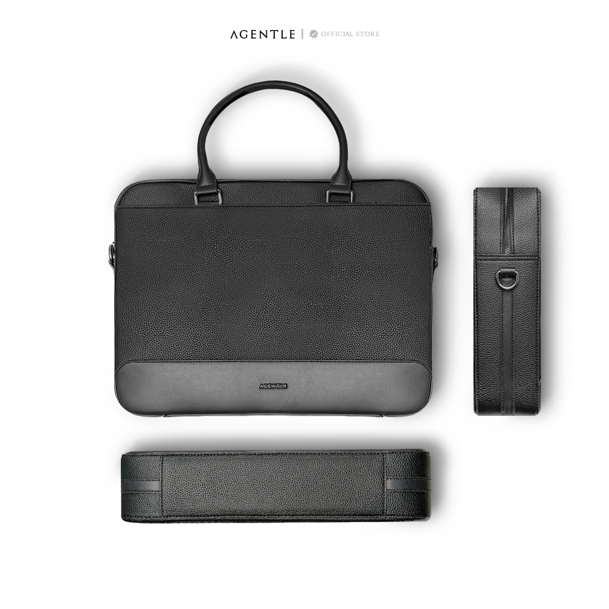 AGENTLE • A BRIEFCASE – กระเป๋าเอกสารผู้ชาย ทรงมีโครงสร้าง ใส่โน้ตบุ๊ก 16 นิ้ว