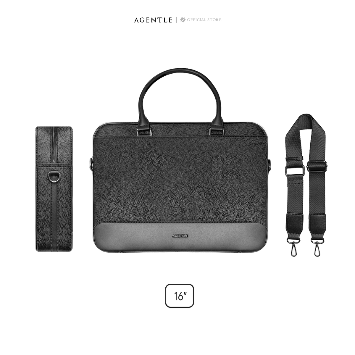 AGENTLE • A BRIEFCASE – กระเป๋าเอกสารผู้ชาย ทรงมีโครงสร้าง ใส่โน้ตบุ๊ก 16 นิ้ว